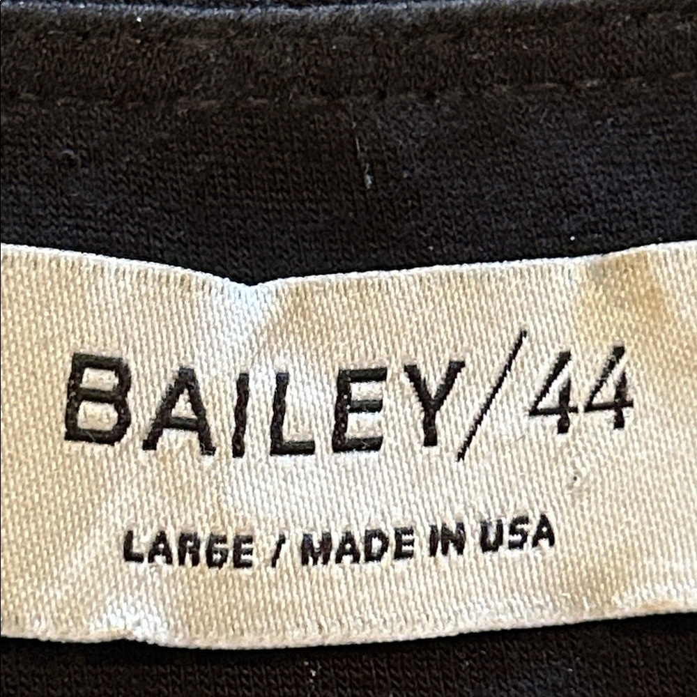 Bailey 44 Black Dress Stretch Jersey Lamb Leather Accent Floral Size Large - Picture 5 of 10